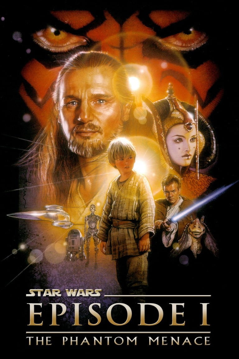 Poster for the filmen "Star Wars Episode 1 - Den skjulte trussel"