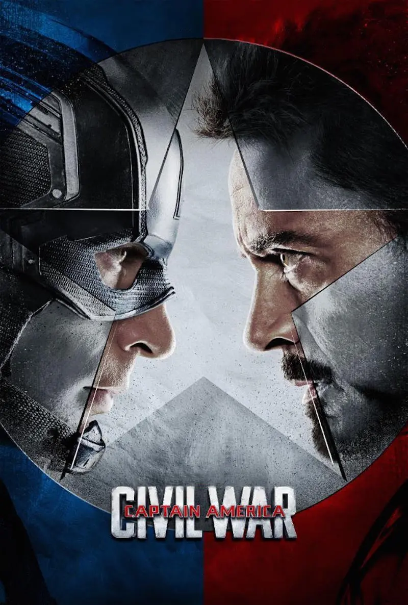 Poster for the filmen "Captain America: Civil War"